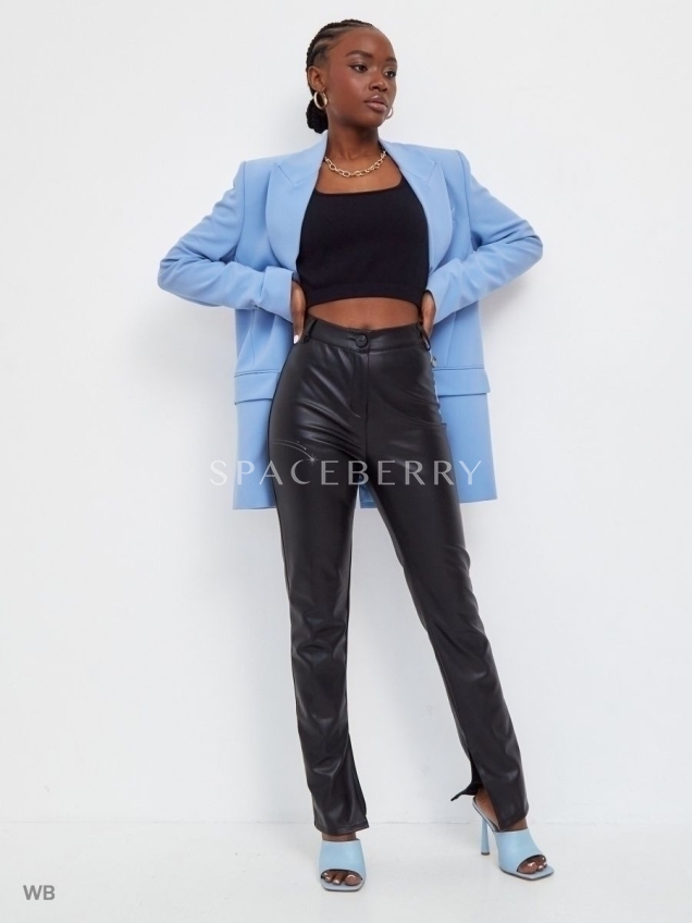 Женские кожаные брюки, штаны зауженные